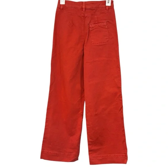 Marine Layer Wide Leg Bridget Crop Orange Denim Pants Size 4 NWOT Womens - Picture 8 of 11
